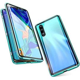 Coque Magnétique Double Face Verre Trempé Pour Xiaomi Mi 9 (6,39"") Cadre Métallique 360° Protection Charge Sans Fil - Vert