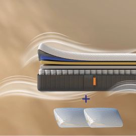 EMMA | Pack Matelas Hybride II Plus 140x190 + Oreiller Nuage Elite 70x40 | Mémoire de Forme + Ressorts | Housse Plus Respirante
