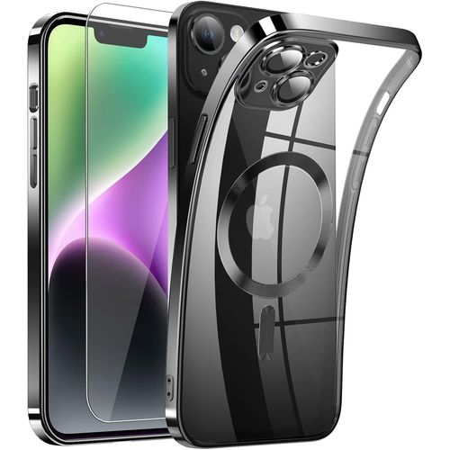 Coque Iphone 14 Magnétique Transparente Antirayures Avec Magsafe - Protection Caméra Intégrale, Silicone Ultra Mince Anti-Jaunissement Et Antichoc 15 Pieds, 36 Aimants N52 Support Chargeur Sans Fil