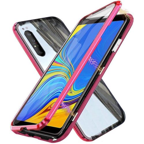 Coque Magnétique Pour Sony Xperia 1 Ii (6,5"") - Verre Trempé 9h Avant/Arrière, Cadre Métallique Antichoc 360°, Ultra Mince Compatible Chargeur Sans Fil - Rouge
