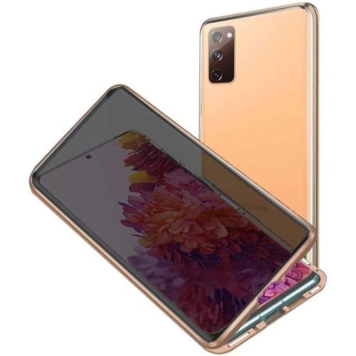 Coque Magnétique Anti-Espion Samsung Galaxy S20 Fe Avec Verre Trempé 9h, Protection 360° Antichoc, Charge Sans Fil Et Surface Antitraces - Orange