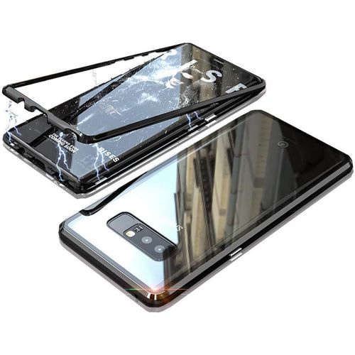 Coque Magnétique Ultra-Mince Pour Samsung Galaxy Note 8 Avec Verre Trempé, Cadre Aluminium Et Protection Anti-Choc - Clair Argent