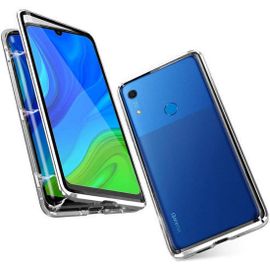 Coque Magnétique Transparente Huawei Y6s Avec Verre Trempé 9h Double Face, Cadre Aluminium Antichoc, Design Ultra-Mince Compatible Charge Sans Fil - Argent