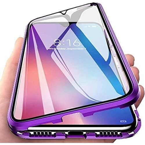 Coque Oneplus 9 Magnétique 360° Avec Verre Trempé Avant/Arrière, Cadre Métal Et Protection Intégrale - Violet