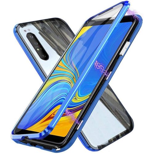 Coque Magnétique Sony Xperia 1 Ii (6,5"") - Verre Trempé 9h Double Face, Cadre Métal Antichoc 360°, Ultra Mince Compatible Chargeur Sans Fil - Bleu
