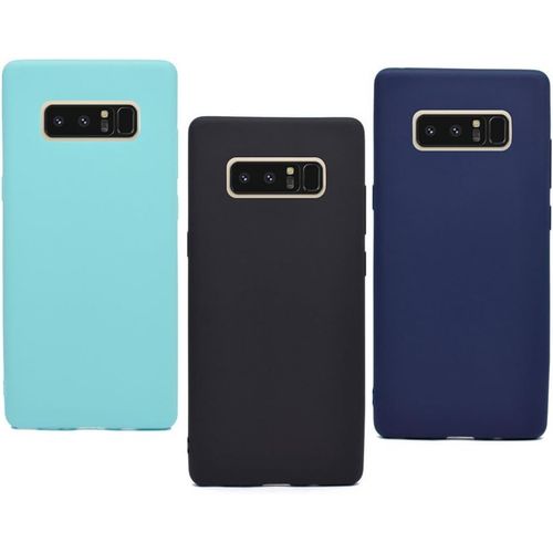 Coque Samsung Galaxy Note 8 Ultra Mince Silicone Souple - 3 Étuis Flexibles Tpu Slim Avec Précision Des Ports - Multicolore (Noir, Vert, Bleu Clair)