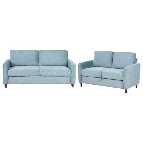 Ensemble De Salon 5 Places En Tissu Bleu Mare