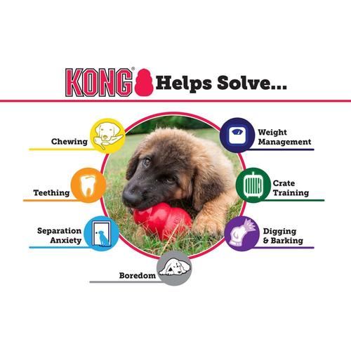 Kong Classic Dog Toy-Caoutchouc Naturel Le Plus Resistant, Rouge-Amusant A Macher