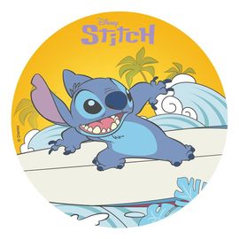 Disque Azyme Stitch Beach Surf Déco Gâteau 20cm