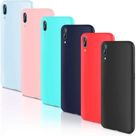 Coque Silicone Tpu Ultra-Mince Pour Huawei Y6 2019/Y6 Pro 2019 - Protection Anti-Choc, Bords Relevés, Léger, 6 Coloris (Rose, Vert, Rouge, Bleu Foncé, Noir, Translucide)