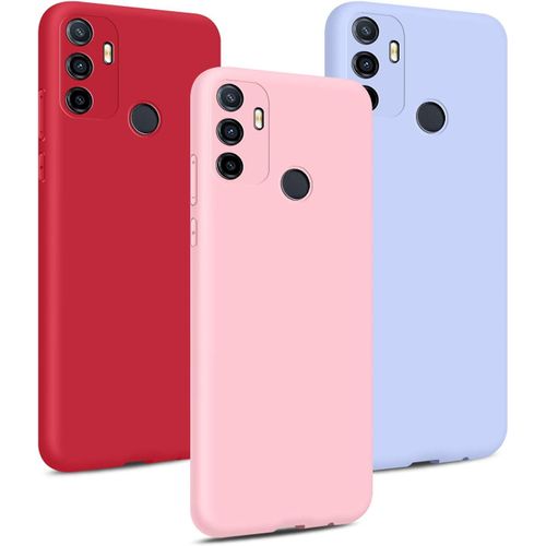 Coque Silicone Ultra Mince Pour Oppo A53 2020/A32 2020 - Étui Souple Anti-Choc Avec 3 Coloris (Rose/Violet/Rouge) - Protection Anti-Rayures Et Design Léger