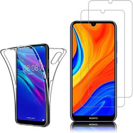 Écran Protection Coque Silicone Transparente Pour Huawei Y6s 2019/Honor 8a 2020/8a Prime 6.09"" Avec Verre Trempé 2.5d 0.3mm Ultra-Fin 360° Protection Intégrale Jat-Lx3/L29/Lx1/L41