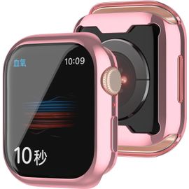 Coque Ultra Transparente Pour Apple Watch Series 8 41mm - Protection 360° Anti-Rayures Tpu Souple, Installation Facile Sans Retirer La Dragonne (Rose)