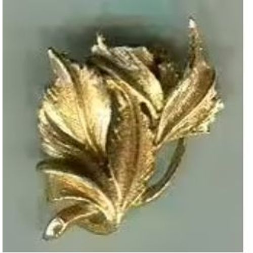 Broche Fantaisie - Vintage - En Métal Doré - Feuilles