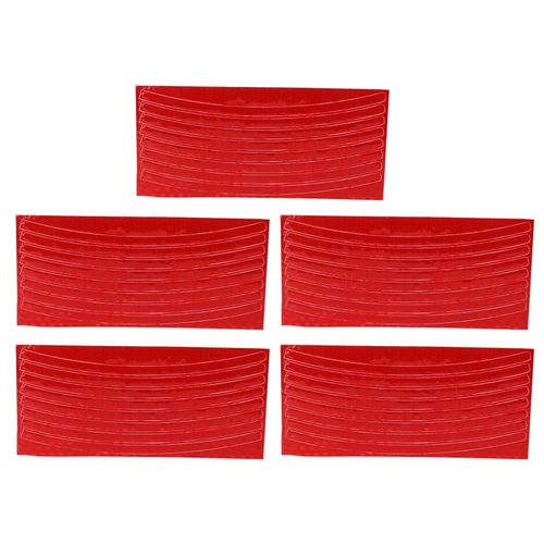 Lot De 5 Autocollants Reflechissants Pour Jantes De Velo De Montagne, Resistants Aux Hautes Temperatures, Rouges