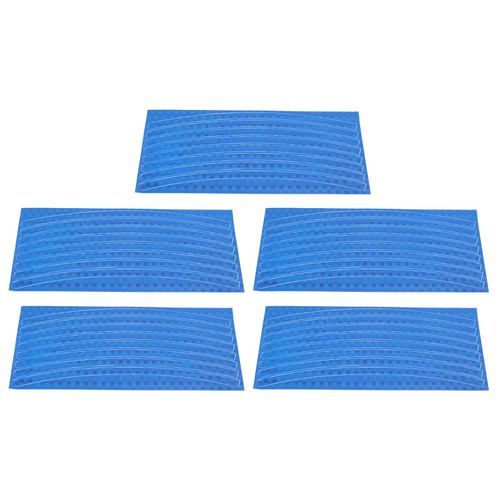 Lot De 5 Autocollants Reflechissants Pour Jantes De Velo De Montagne, Resistants Aux Hautes Temperatures, Bleus