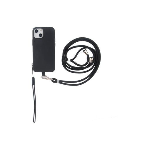 Jaym Pop - Coque De Protection Pour Téléphone Portable - Avec Cou Et Poignet - Silicone Liquide - Noir - Pour Apple Iphone 14 Pro Max