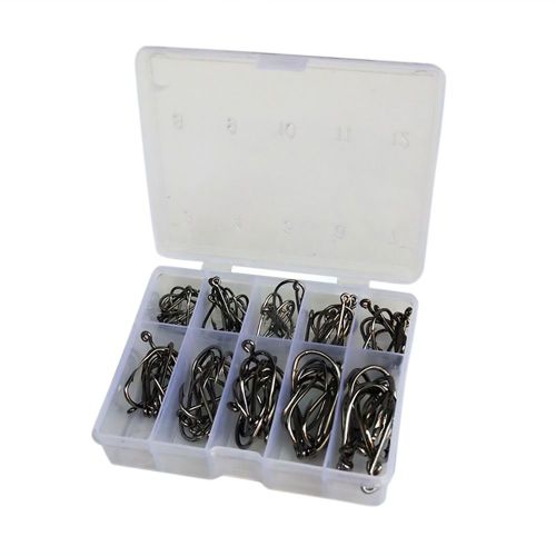 Lot De 100 Hamecons De Peche A La Mouche En Acier Au Carbone De 3 A 12?# Avec Boite De Rangement