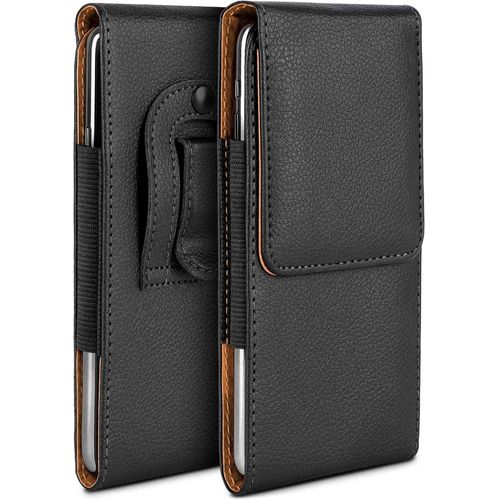 Étui De Protection À Rabat Pour Xiaomi Mi Note 10 Lite Avec Clip Ceinture & Fermeture Magnétique - Cuir Végétalien 360° Protection Facile - Noir