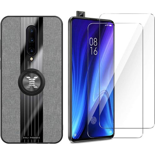 Étui De Protection Magnétique Pour Oneplus 7t Pro Avec Verre Trempé 360° Rotatif Support Voiture Anti-Chute Gris