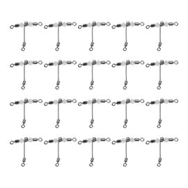 Lot De 20 Emerillons De Peche Lumineux En Forme De T, Connecteur A 3 Voies, Emerillons Roulants Croises Avec Perles 6 X 7 #
