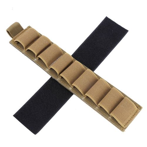 Porte-Munitions Pour Fusil De Chasse 9 Cartouches En Tissu Oxford Avec Bande Adhesive (Kaki)