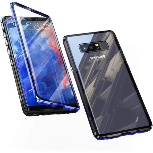 Étui Magnétique Samsung Galaxy Note 8 Avec Verre Trempé Avant/Arrière, Protection 360°, Cadre Métal Antichoc Ultra Fin Et Découpes Précises (Noir)