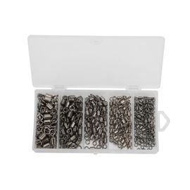 Lot De 210 Emerillons De Peche En Forme De 8, Avec Anneaux Solides Et Connecteurs En Metal Roulant