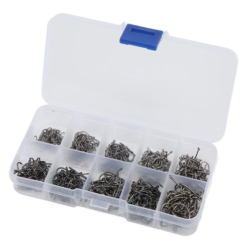 Lot De 500 Hamecons De Peche En Acier Au Carbone, Hamecons A Cercle Unique, Pour Peche A La Mouche Et A La Carpe, Noirs