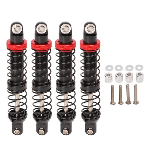 Lot De 4 Amortisseurs Rc En Alliage D'aluminium, Reglables, Double Section, Double Ressort, Pour Voiture Sur Chenilles Rc 1/10, 90 Mm/3,5 Pouces