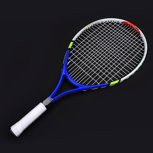 Raquette De Tennis Simple A Cordes Durables Pour L'entrainement Des Enfants (Bleue)