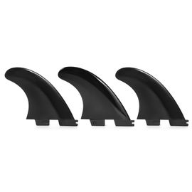 Lot De 3 Ailerons De Planche De Surf Professionnels Fcs2 G5 En Nylon Et Plastique Noir, Flexibles, Taille M