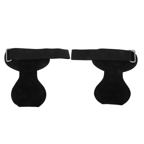 Lot De 2 Protege-Paumes En Similicuir Avec Boucle En Acier, Poignees Noires Pour Tractions, Halterophilie, Musculation