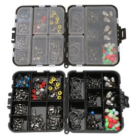 Kit D'accessoires De Peche 160 Pieces, Hamecons Jig, Emerillons Et Perles Avec Boite De Peche