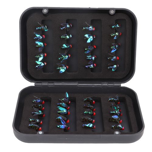 Lot De 40 Leurres De Peche A La Mouche Avec Boite De Rangement Et Hamecon En Acier A Haute Teneur En Carbone Pour La Peche A La Truite Et Au Bar