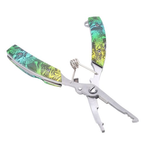 Pince De Peche Multifonctionnelle, Ciseaux De Peche En Acier Inoxydable Avec 2 Lames, Coupe-Fil Tresse Et Arrache-Hamecons