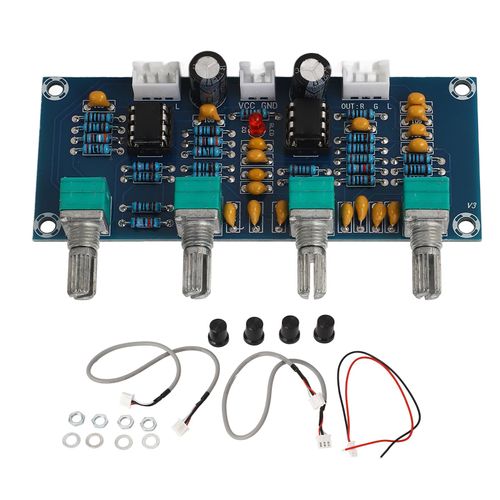 Carte de preampli a double canal, reglage des aigus, mediums et basses, puce double c?ur NE5532, carte de controle du volume et de la tonalite pour haut-parleur, systeme audio, casque, DC 12 V-24 V