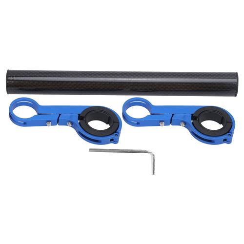 Support D'extension De Guidon De Velo En Tube De Carbone De 20 Cm, Support De Phare De Velo, Support De Barre Bleu 20 Cm