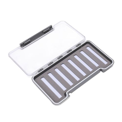 Boite De Peche A La Mouche Etanche, Legere Et Transparente, Avec Coque En Abs Et Hamecons, Trou Long