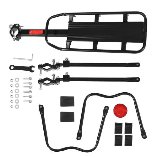 Porte-Bagages Arriere De Velo A Degagement Rapide, Porte-Bagages Reglable Pour Vtt Avec Reflecteur