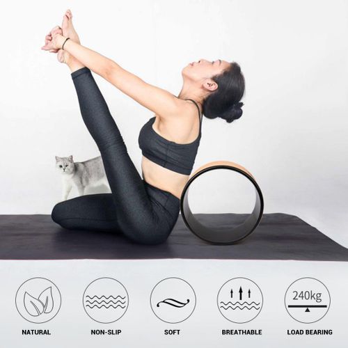 Roue De Yoga En Bois Pilates Avec Bouddha Lotus Cercles De Yoga Professionnels En Tpe Outil D'entrainement Du Dos