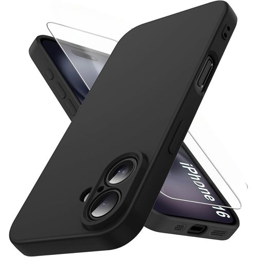 Coque Pour Iphone 16 Silicone Noir + Verre Trempe Little Boutik®