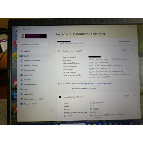 Asus Vivobook x515j - 15" Intel Core i7-1065G7 - 1.3 Ghz - Ram 16 Go - DD 500 Go