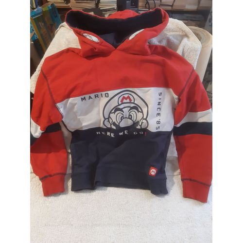 Sweat À Capuche Mario, Taille 10 Ans