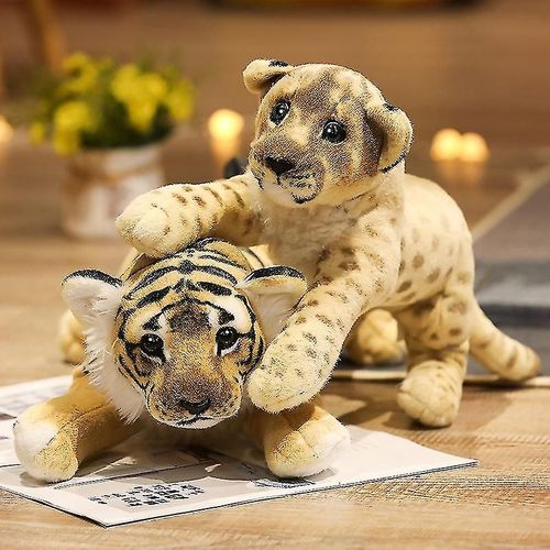 39/48/58cm Mignon Lion Tigre Lopard Peluche Jouet Mignon Simulation Poupe Peluche Soft Simulation Animal