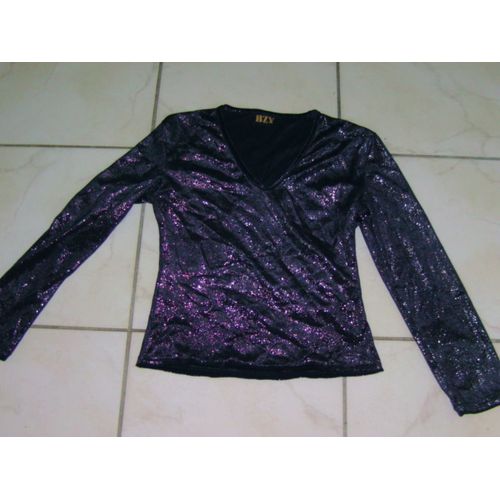 Tee Shirt Bzy Noir Et Argenté Soirée Taille 14 Ans Tbe