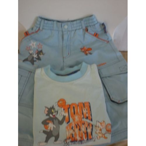 Bermuda Tom Et Jerry Turquoise Enfant 6 Ans