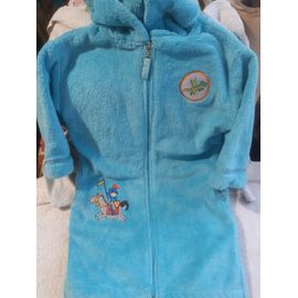 Peignoir Enfant, Polaire, Carre Blanc Taille 4, À Capuche
