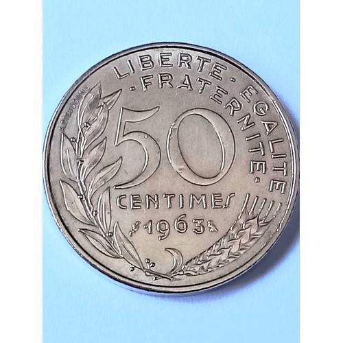 50 Centimes. Marianne 1963. Cupro-Aluminium. France.