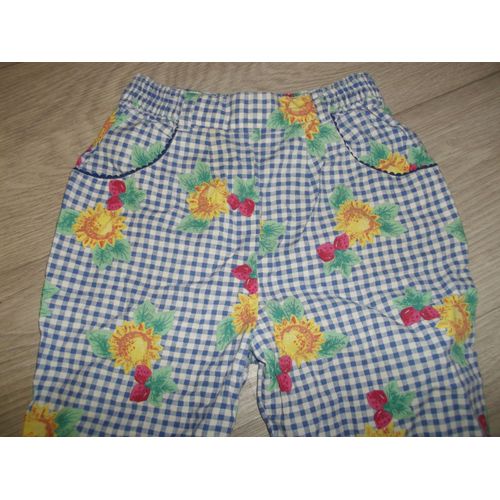 Pantalon Léger Mini Stereo Tournesols Et Fraises 8 Ans Tbe